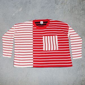 Cabi 5635 Striped Cropped Sweater Casual Boxy Knitted Top Work Office Wear Large